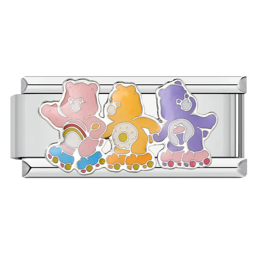 Classic Cute Bear Italian Module Bracelet Stainless Steel Welding Pattern DIY Elastic Splicing Bracelet