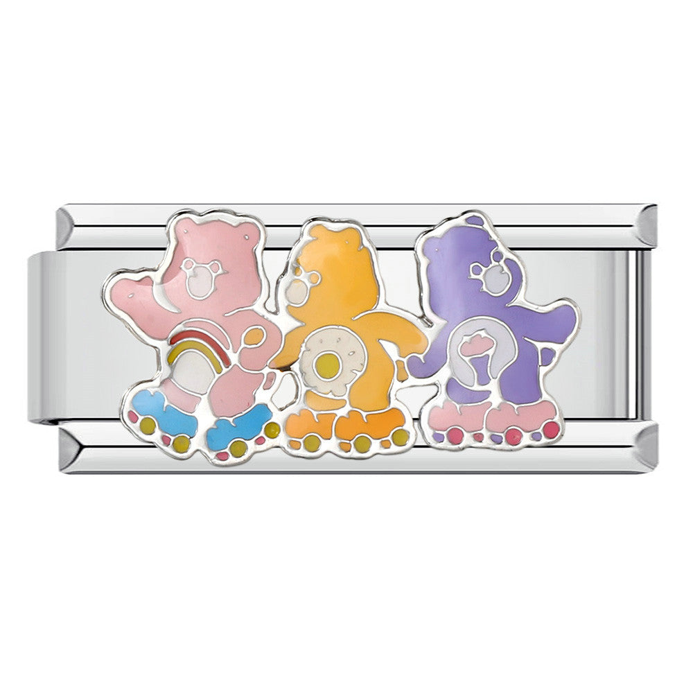 New Long Version Titanium Steel Welded Italian Module Bracelet Gold Plated Drip Oil DIY Splicing Strap Chain Wholesale