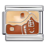 New Stainless Steel Welding Drip Oil DIY Bracelet Italian Module Bracelet Colorful Pattern Personalized Splicing Bracelet