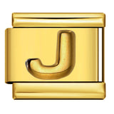 Golden Convex Letter Series Italian Module Bracelet Titanium Steel Stamping DIY Elastic Splicing Bracelet Accessories