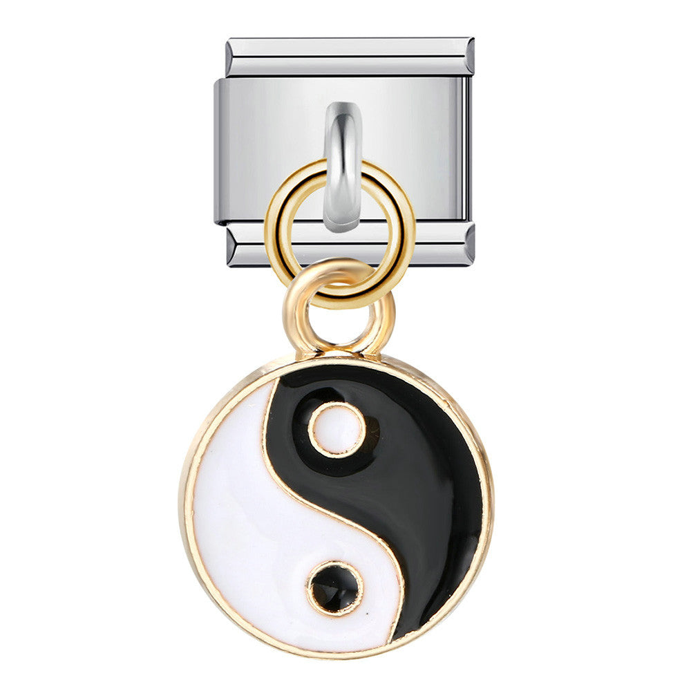 New Charm Pendant Series Italian Module Bracelet Single Hook Titanium Steel Elastic Splicing Strap Chain