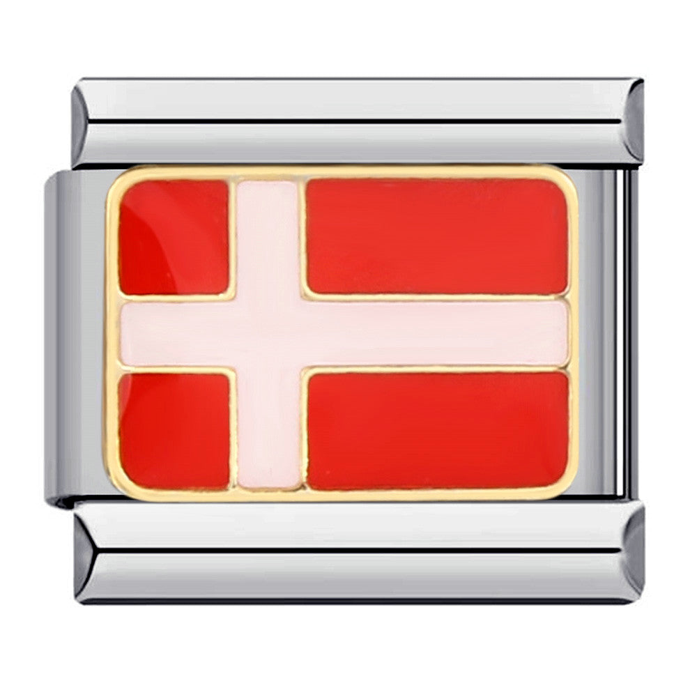 Flag, National Flag, Italian Module, Bracelet, Stainless Steel, Gold-plated, Oil Dripping, Welding Pattern, DIY Bracelet Wholesale