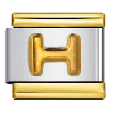 Gold Package Silver Convex Letter Italian Module Bracelet Stainless Steel DIY Elastic Splicing Strap Chain Wholesale