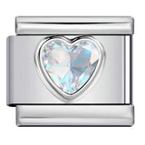 New Love Micro Inlaid Gemstone Italian Module Bracelet Stainless Steel Stamped Crystal Elastic Wristband Accessory