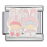 Hot Sale Personalized Titanium Steel Gold-plated Drip Oil Bracelet, DIY Italian Modular Bracelet, Little Girl's Gift.