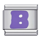 New Titanium Steel Purple English Letter DIY Italian Module Bracelet Alphebat