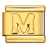 Golden Concave Letter Series Italian Module Bracelet Titanium Steel Stamping DIY Elastic Splicing Bracelet Accessories