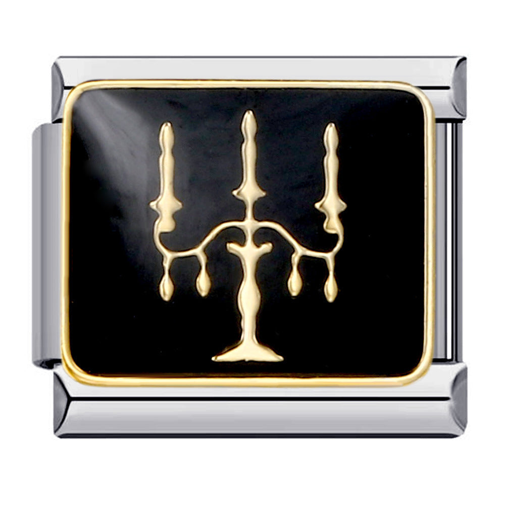 Italian Charm Fashion Stainless Steel Bracelet Gold Silver Welded Drip Oil DIY Modular Jewelry Wholesale