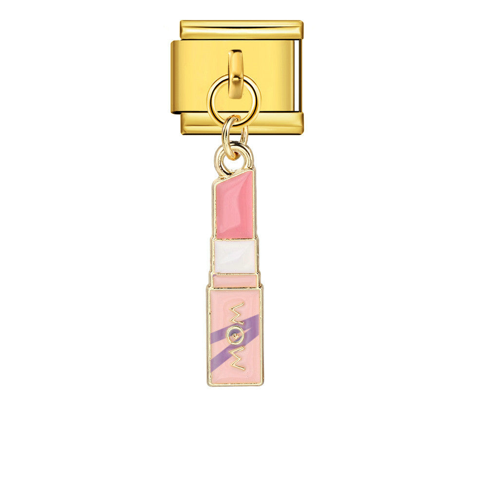 New Cute Pendant Italian Module Bracelet Titanium Steel Hook DIY Drip Oil Elastic Free Splicing Strap Chain