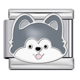 Cute Cartoon Dog Cute Pet Series Titanium Steel Welding Drip Oil DIY Italian Module Bracelet Accessories