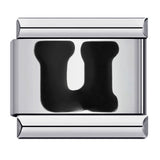 New Titanium Steel Black Alphabet DIY Italian Charm Bracelet Custom Name Link Chain