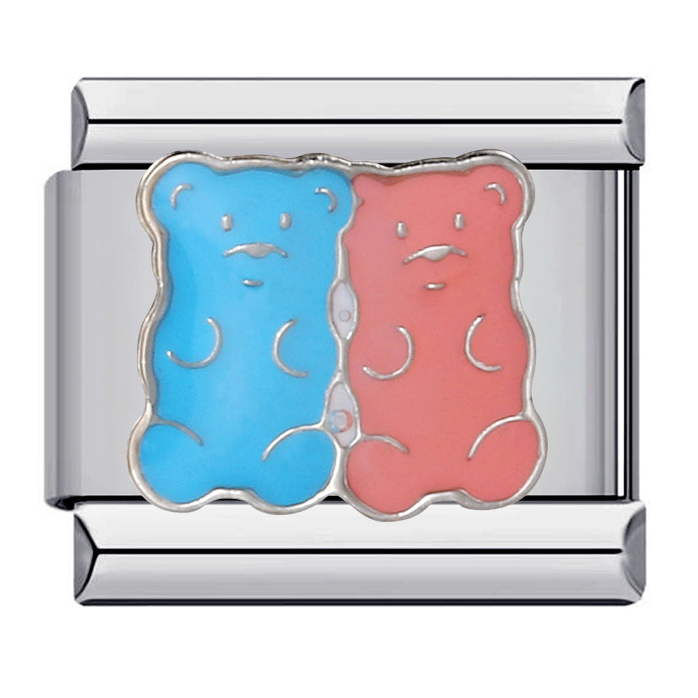 Classic Cute Bear Italian Module Bracelet Stainless Steel Welding Pattern DIY Elastic Splicing Bracelet