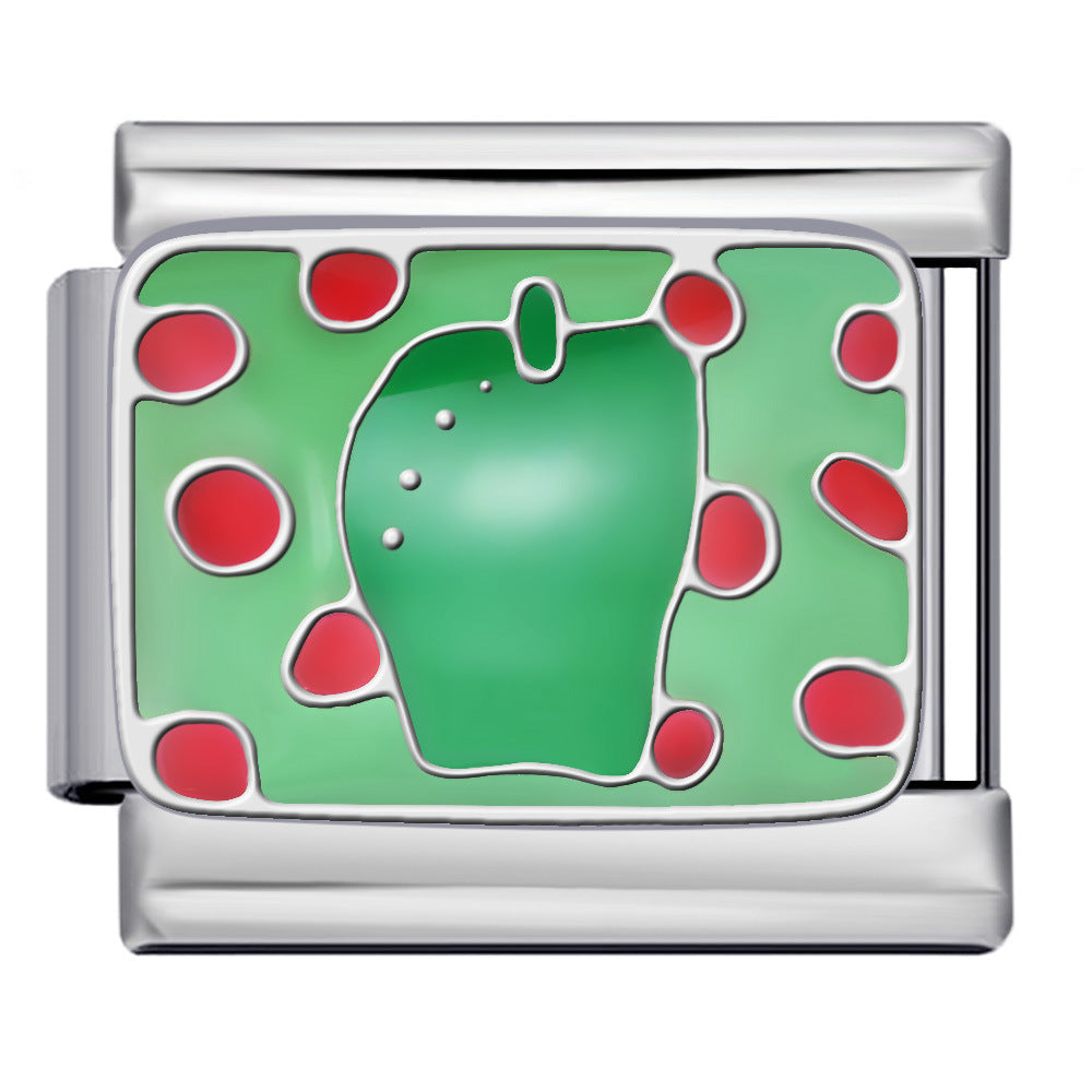 New Stainless Steel Welding Drip Oil DIY Bracelet Italian Module Bracelet Colorful Pattern Personalized Splicing Bracelet