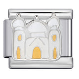 Architectural Logo Italian Module Bracelet DIY Welding Drip Oil Bracelet Elastic Splicing Stainless Steel Strap Chain