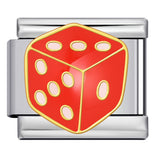 New Chess and Card Entertainment Stainless Steel Italian Module Bracelet Gold Plated Drip Oil Personalized DIY Welding Bracelet Wholesale