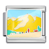 Four Season Element Gold-plated Oil Drop DIY Italian Module Bracelet with Personalized Welding Pattern Stainless Steel Bracelet