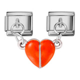 Luminous Magnetic Heart Shaped Italian Module Bracelet Stainless Steel Double Hook DIY Free Splicing Bracelet