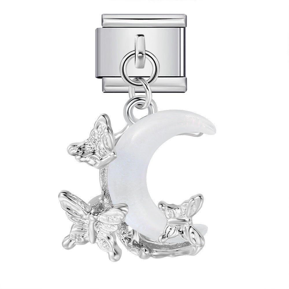 Single Hook Pendant Italian Module Bracelet Titanium Steel Splicing Strap Chain Italian Charm