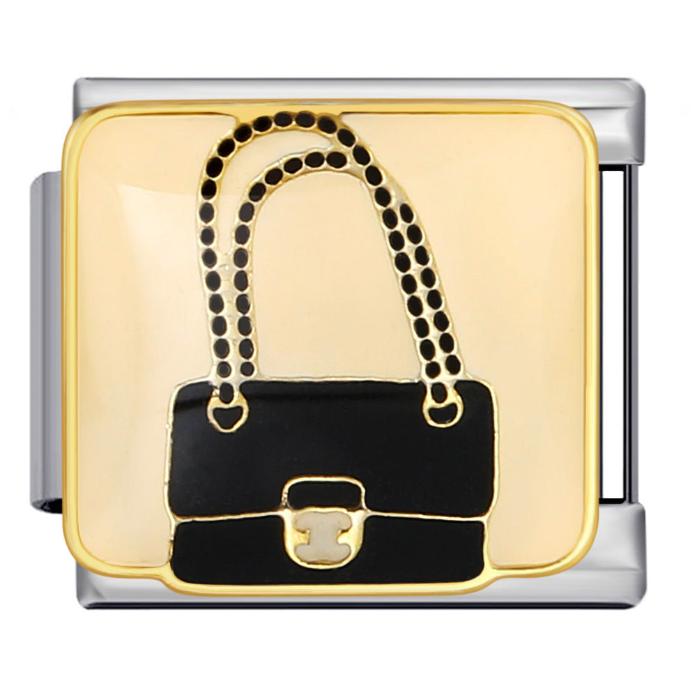 Exquisite Bag Series Italian Module Bracelet Color Welding Pattern DIY Personalized Bracelet Valentine's Day Gift