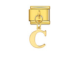 Gold Simplified Letter Italian Module Bracelet Stainless Steel Handmade Hook DIY Splicing Assembly Bracelet