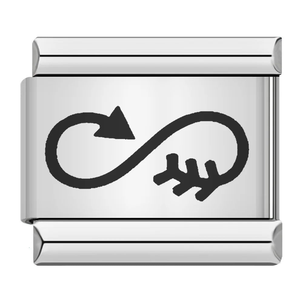 Cross Border Hot Selling Laser Engraving Heart-shaped Series Titanium Steel Handmade DIY Italian Module Bracelet Wholesale