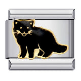 Black Gold Plated Cartoon DIY Italian Modular Bracelet Unique Welded Pattern Stainless Steel Bangle