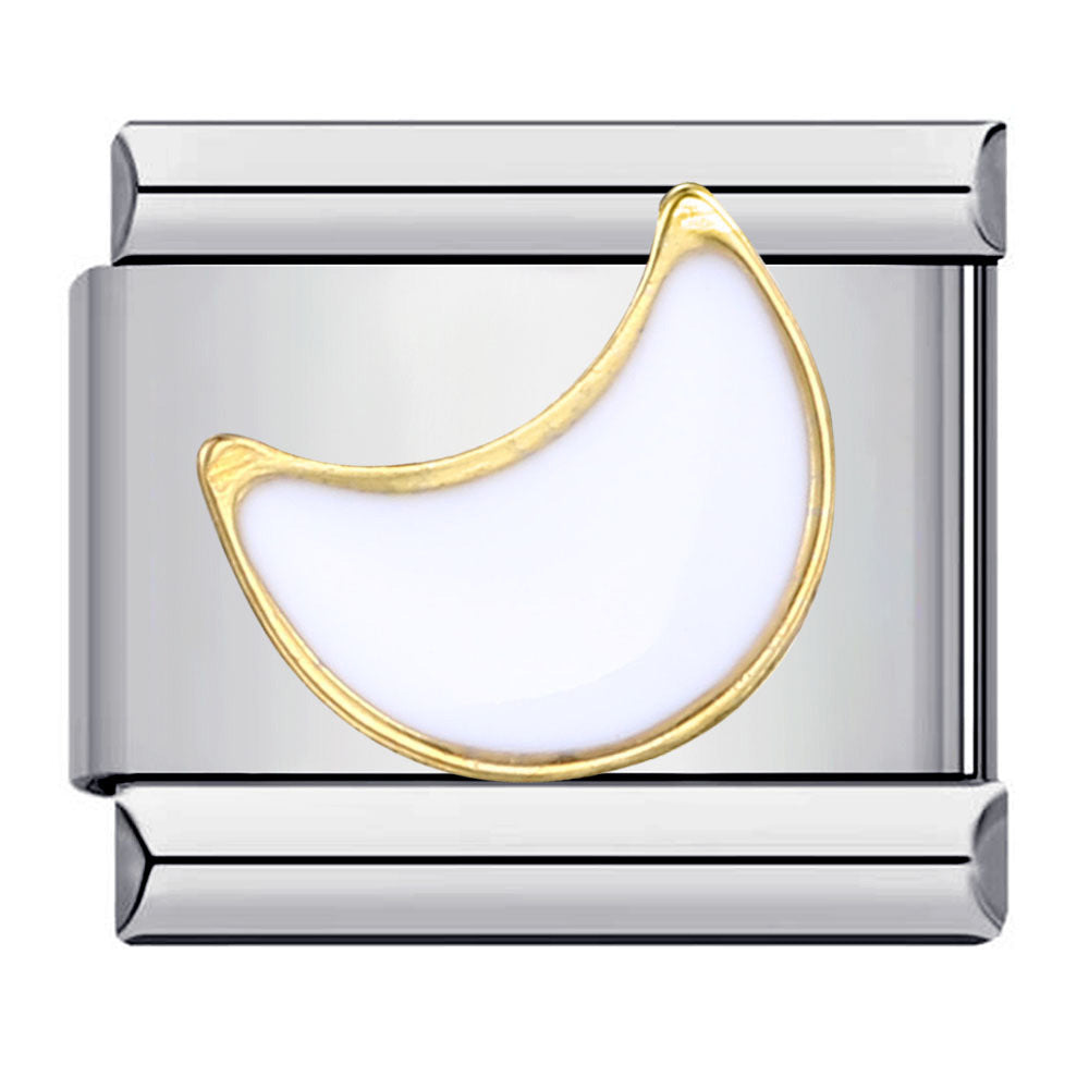 Round Pendant with Gold and Silver Base, Italian Module Bracelet, Titanium Steel Drip Oil Hook, Fashionable DIY Versatile Bracelet