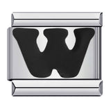 New Titanium Steel Black Alphabet DIY Italian Charm Bracelet Custom Name Link Chain