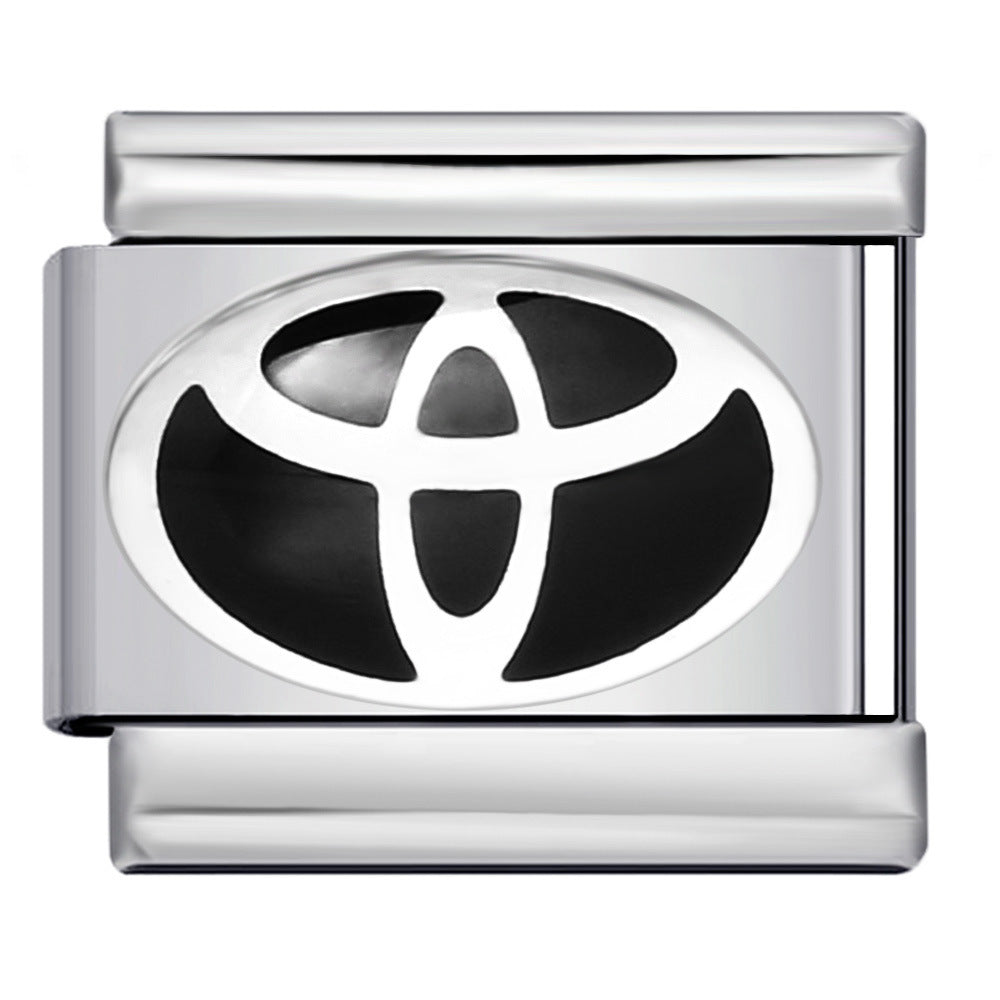 Italian Module Bracelet Automotive Logo Series Titanium Steel Welding Drip Oil DIY Elastic Splicing Table