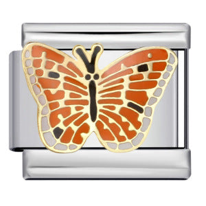 Colorful Butterfly Italian Module Bracelet Titanium Steel Welding Pattern Drip Oil DIY Bracelet Italian Charm