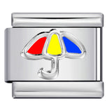 New Color Dripping Oil Umbrella Pattern DIY Italian Module Bracelet Stainless Steel Stamped Splicing Strap Chain