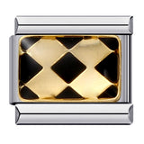 Black Gold Plated Cartoon DIY Italian Modular Bracelet Unique Welded Pattern Stainless Steel Bangle