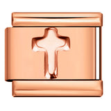 Rose Gold Titanium Steel Stamping Pattern DIY Italian Module Bracelet Italian Charm Bracelet