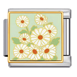 Square Flower Italian Module Bracelet Titanium Steel Welding Drip Oil Pattern DIY Strap Chain Accessories Wholesale