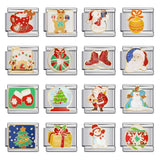 Christmas Series DIY Elastic Bracelet Stainless Steel Welding Drip Oil Italian Module Bracelet New Year's Gift