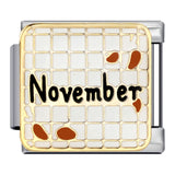 New Month Of The Year Italian Modular Bracelet Titanium Steel Gold Plated Welded Pattern DIY Stretch Splice Watch Band Chain