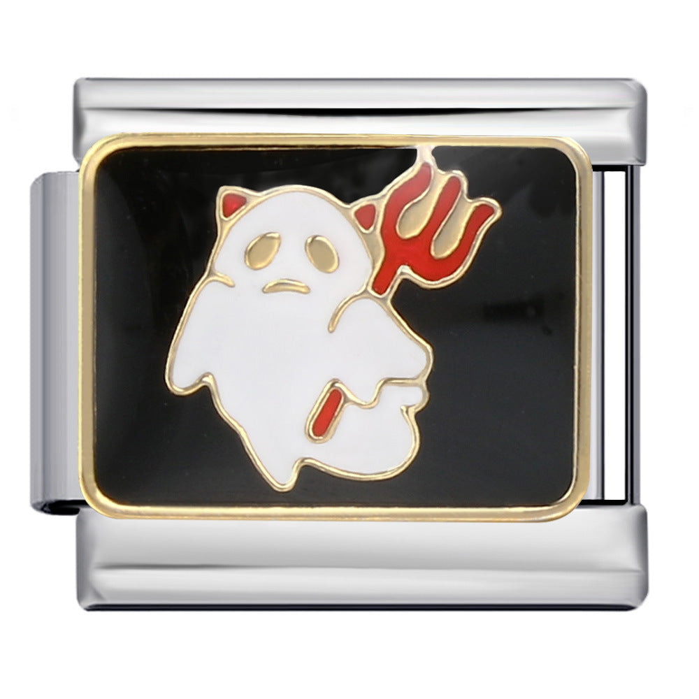 Halloween Element Fashion Module Bracelet Titanium Steel Hook Drip Oil DIY Pendant Italian Jewelry Accessories