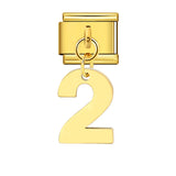 Single Digital Italian Module Bracelet Stainless Steel Hook Pendant DIY Elastic Bracelet Accessory