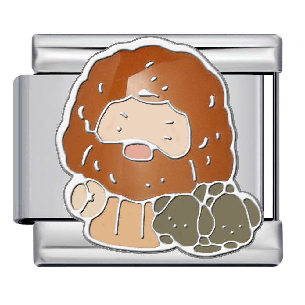 New Anime Cartoon Series Italian Module Bracelet Titanium Steel Welding Oil Dripping DIY Elastic Splicing Bracelet