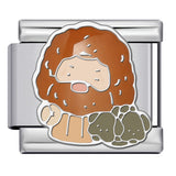 New Anime Cartoon Series Italian Module Bracelet Titanium Steel Welding Oil Dripping DIY Elastic Splicing Bracelet