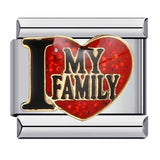 Family Elements DIY Elastic Bracelet Stainless Steel Welding Drip Oil Italian Module Bracelet Accessories Wholesale