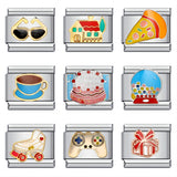 Titanium Steel Welded Gold-plated Drop Oil Cartoon DIY Italian Module Bracelet Italian Charm Bracelet