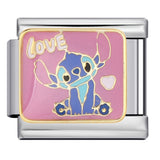 European and American Anime Italian Module Bracelet Stainless Steel Welding Gold Plating Drip Oil Cartoon DIY Elastic Splicing Bracelet