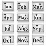 Simplified December English Simplified Pattern Italian Module Bracelet Titanium Steel Laser Carving DIY Bracelet