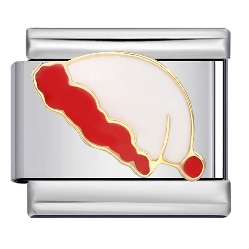 New Christmas Elements Italian Module Bracelet Personalized Welding Drip Oil Titanium Steel Bracelet DIY Strap Chain