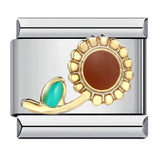 New Flower Series Titanium Steel Bracelet Welding Pattern Drip Oil DIY Italian Module Bracelet Strap Chain Wholesale