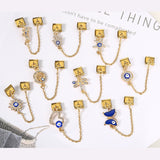 New Gold and Silver Devil's Eye Hook Chain Bracelet Stainless Steel DIY Elastic Italian Module Bracelet