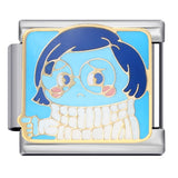 European and American Cross Border Cartoon Character Italian Module Bracelet Titanium Steel Welding Drip Oil Pattern DIY Splicing Bracelet