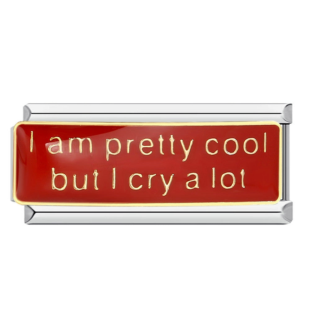 Long Letter Titanium Steel Welding Drip DIY Italian Module Bracelet Italian Charm Bracelet