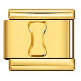 Golden Concave Letter Series Italian Module Bracelet Titanium Steel Stamping DIY Elastic Splicing Bracelet Accessories